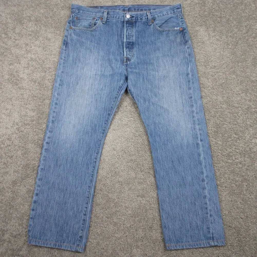 Levis Jeans Mens 36x29 Blue 501 Button‎ Fly Original Straight Faded Denim Pants